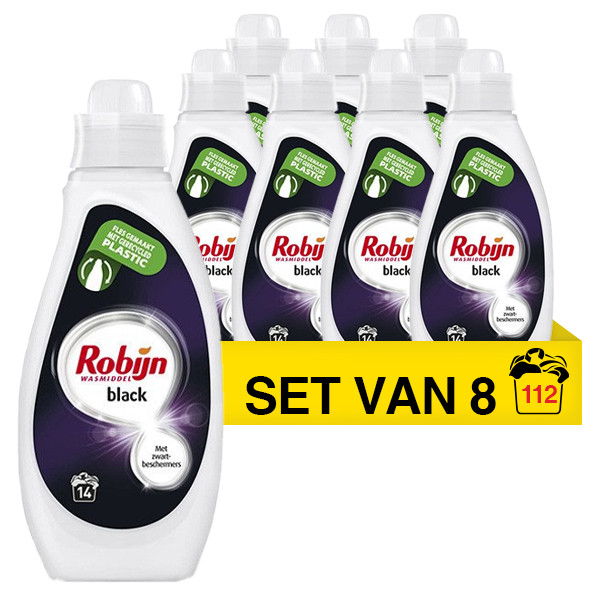 Robijn Aanbieding: Robijn vloeibaar wasmiddel Black Velvet 700 ml (8 flessen - 112 wasbeurten)  SRO05010 - 1