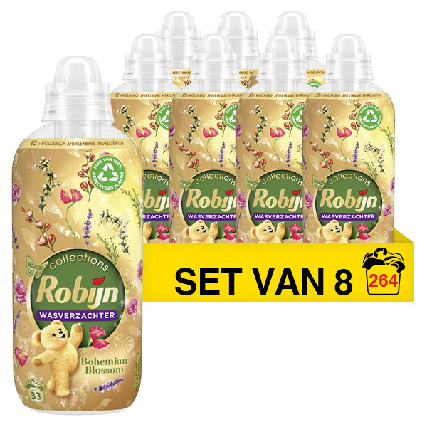 Robijn Aanbieding: Robijn wasverzachter Bohemian Blossom 825 ml (8 flessen - 264 wasbeurten)  SRO05161 - 1
