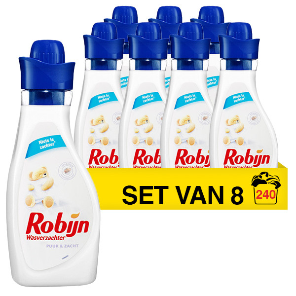 Robijn Aanbieding: Robijn wasverzachter Puur & Zacht (8 flessen - 240 wasbeurten)  SRO00199 - 1