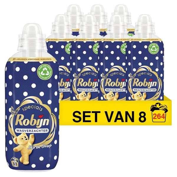 Robijn Aanbieding: Robijn wasverzachter Stip en Streep 825 ml (8 flessen - 264 wasbeurten)  SRO05159 - 1