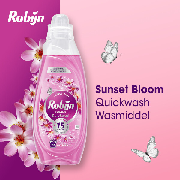 Robijn Advanced Quickwash Vloeibaar Wasmiddel Sunset Bloom 837 ml (22 wasbeurten) SRO05356 - 4