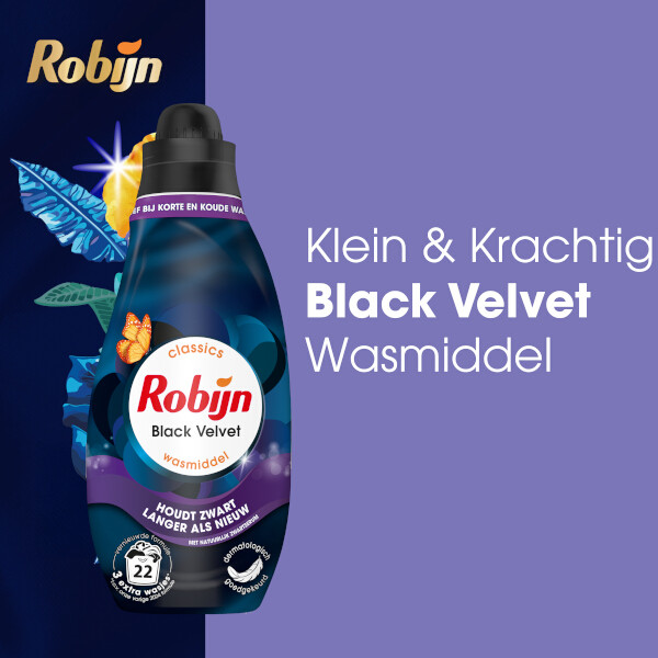 Robijn Klein & Krachtig Black Velvet Vloeibaar Wasmiddel 665 ml (22 wasbeurten) SRO05334 Robijn Klein & Krachtig Black Velvet Vloeibaar Wasmiddel 665 ml (22 wasbeurten) SRO05334 - 5
