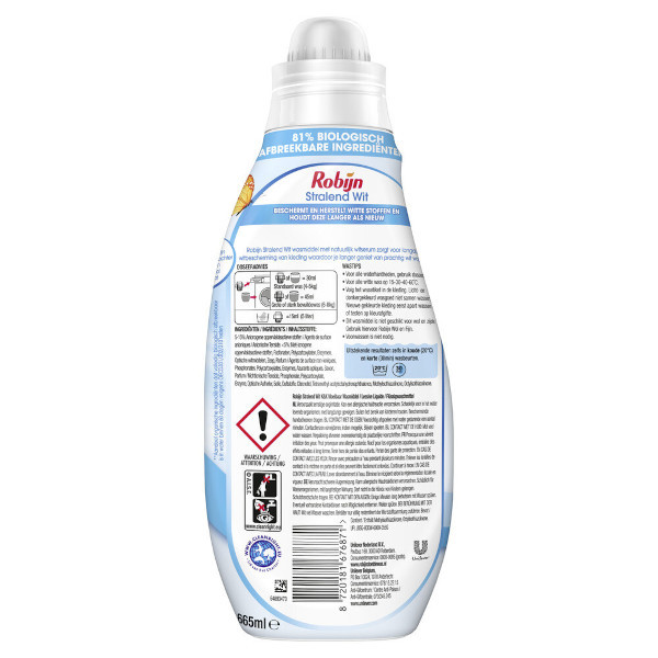 Robijn Klein & Krachtig Stralend Wit Geconcentreerd Wasmiddel 665 ml (22 wasbeurten) SRO05346 Robijn Klein & Krachtig Stralend Wit Geconcentreerd Wasmiddel 665 ml (22 wasbeurten) SRO05346 - 2