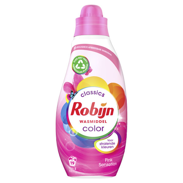 Robijn Klein & Krachtig Vloeibaar Wasmiddel Color Pink Sensation 665 ml (19 wasbeurten)  SRO00532 - 1
