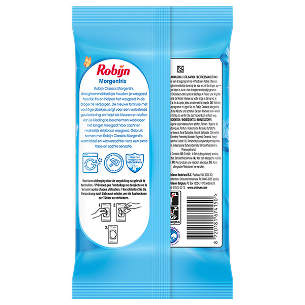 Robijn Morgenfris Droogtrommeldoekjes (20 stuks) SRO05300 - 2