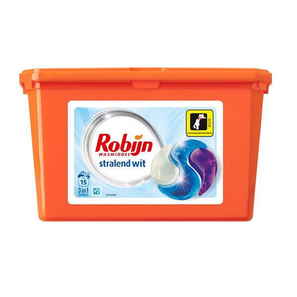 Robijn Stralend wit wasmiddel capsules (15 wasbeurten)  SRO00181 - 1
