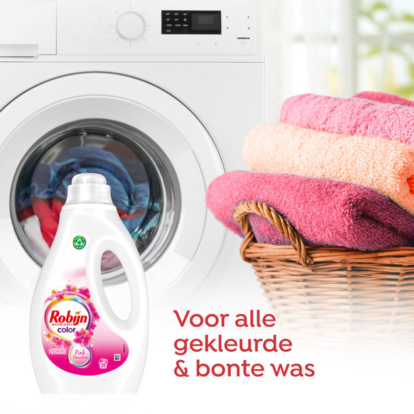 Robijn Vloeibaar Wasmiddel Color Pink Sensation 1000 ml (20 wasbeurten)  SRO05179 - 2