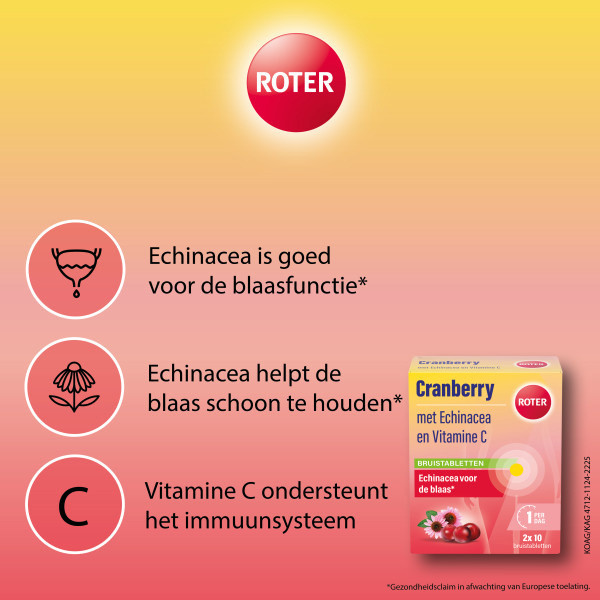 Roter Cranberry Vitamine C & Echinacea Bruistabletten (20 stuks) SRO05375 - 2