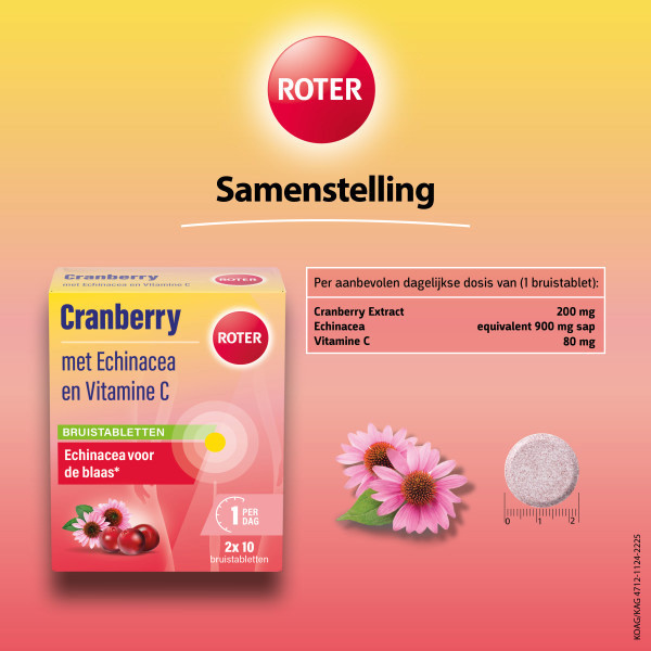 Roter Cranberry Vitamine C & Echinacea Bruistabletten (20 stuks) SRO05375 - 5
