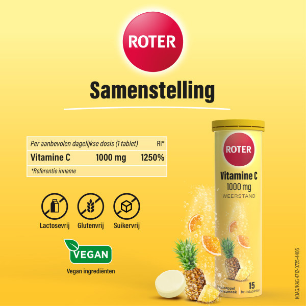 Roter Vitamine C 1000 mg Sinaasappel-Ananas Bruistabletten (15 stuks) SRO05400 - 5