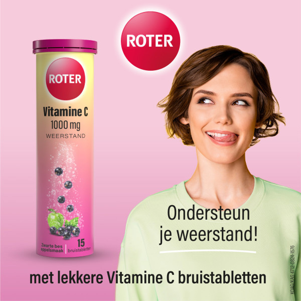 Roter Vitamine C 1000 mg Appel Zwarte Bes Bruistabletten (15 stuks) SRO05396 - 3