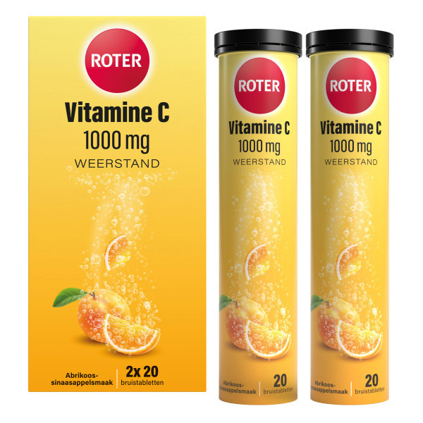 Roter Vitamine C 1000 mg Sinaasappel-Abrikoos Duopack Bruistabletten (2 x 20 stuks) SRO05388 - 2