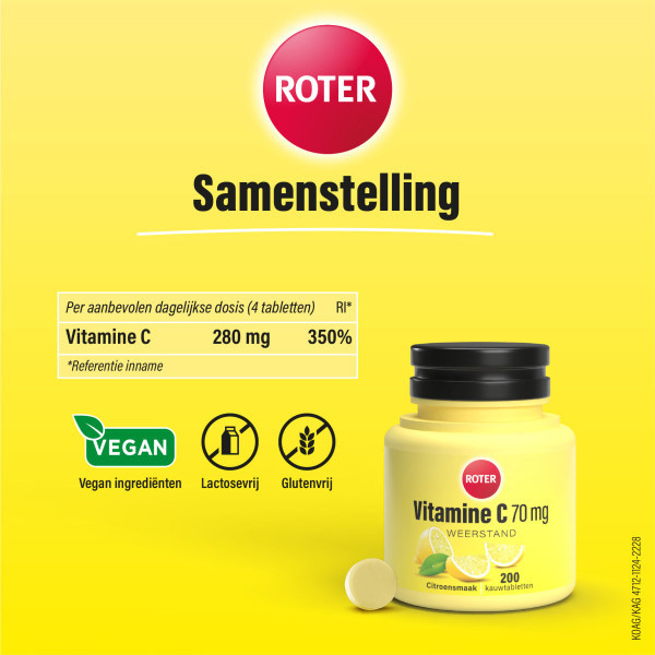 Roter Vitamine C 70 mg Citroen Kauwtabletten (200 stuks) SRO05384 - 5