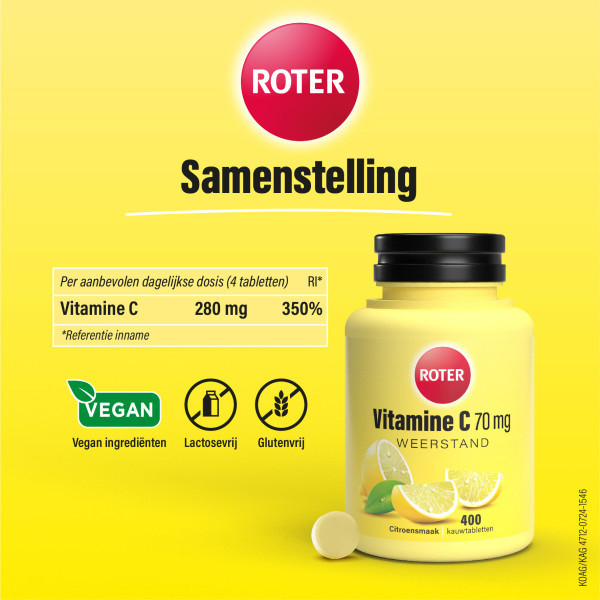 Roter Vitamine C 70 mg Citroen Kauwtabletten (400 stuks) SRO05385 - 4
