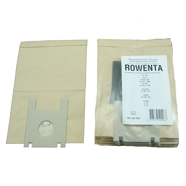 Rowenta papieren stofzuigerzakken 10 zakken + 1 filter (123schoon huismerk)  SRO00501 - 1