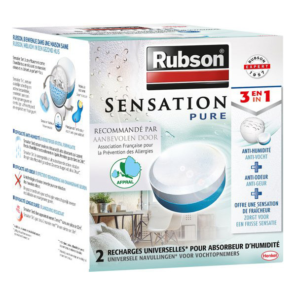 Rubson Sensation vochtopnemer navullingen neutraal (2 x 300 gram)  SRU00019 - 1