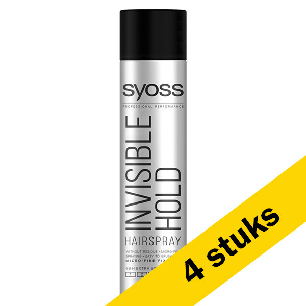 SYOSS Aanbieding: 4x Syoss Invisible Hold haarspray (400 ml)  SSY00060 - 1