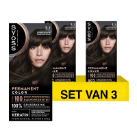 SYOSS Aanbieding: Syoss Baseline Colors 3-1 Donkerbruin Haarverf (3 stuks)  SSY00197