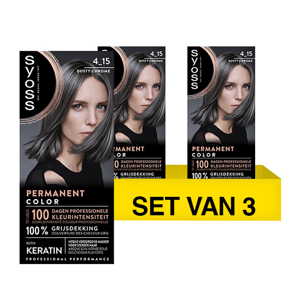SYOSS Aanbieding: Syoss Baseline Colors 4-15 Dusty Chrome Haarverf (3 stuks)  SSY00209 - 1