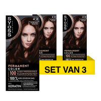 SYOSS Aanbieding: Syoss Baseline Colors 4-2 Mahonie Haarverf (3 stuks)  SSY00211