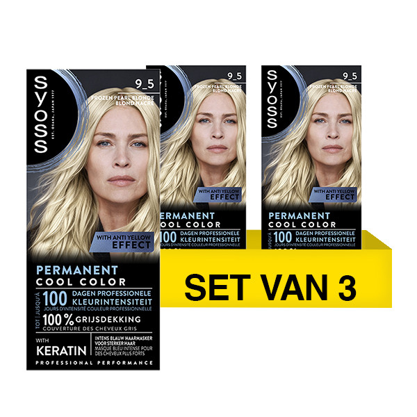 SYOSS Aanbieding: Syoss Baseline Colors 9-5 Frozen Pearl Blonde Haarverf (3 stuks)  SSY00233 - 1
