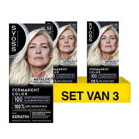 SYOSS Aanbieding: Syoss Baseline Colors Metallic Collection 12-53 Platinum Pearl Haarverf (3 stuks)  SSY00187