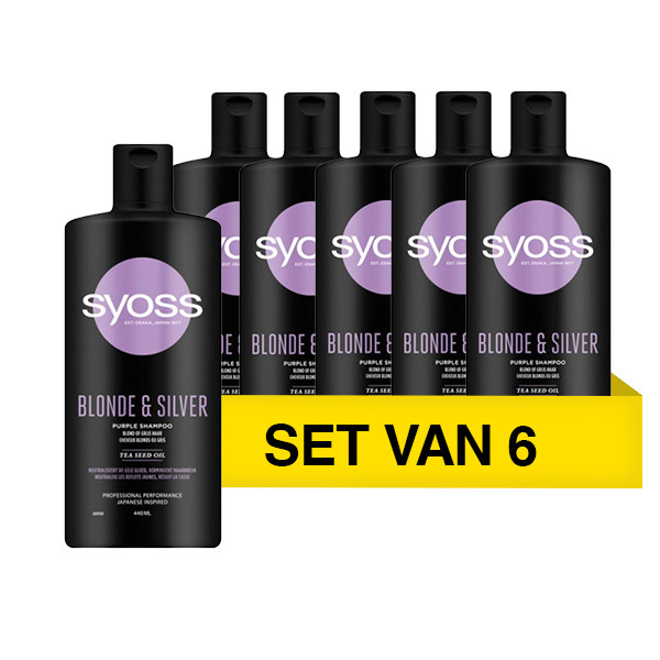 SYOSS Aanbieding: Syoss Blonde & Silver Shampoo (6 flessen - 440 ml)  SSY00086 - 1