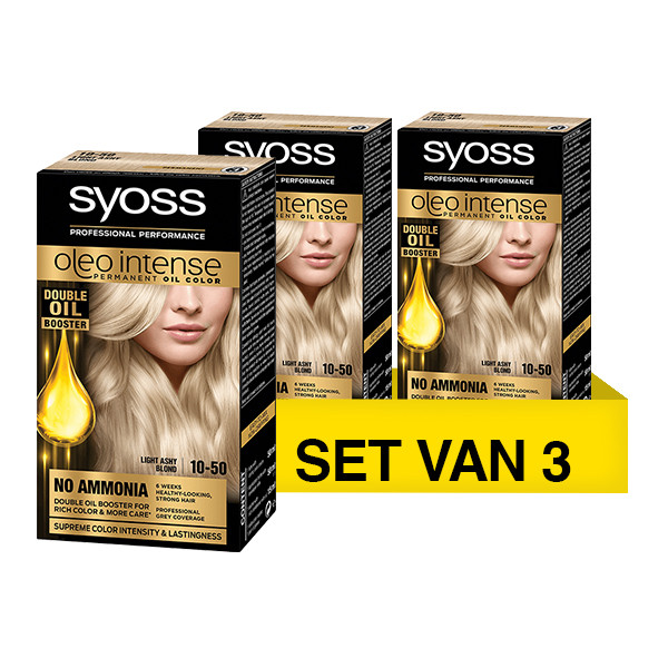 SYOSS Aanbieding: Syoss Oleo Intense 10-50 Licht Asblond Haarverf (3 stuks)  SSY00115 - 1