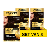SYOSS Aanbieding: Syoss Oleo Intense 4-15 Kastanjebruin Haarverf (3 stuks)  SSY00125