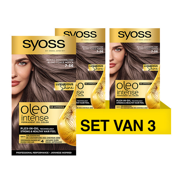 SYOSS Aanbieding: Syoss Oleo Intense 7-56 Mokka Donkerblond Haarverf (3 stuks)  SSY00171 - 1