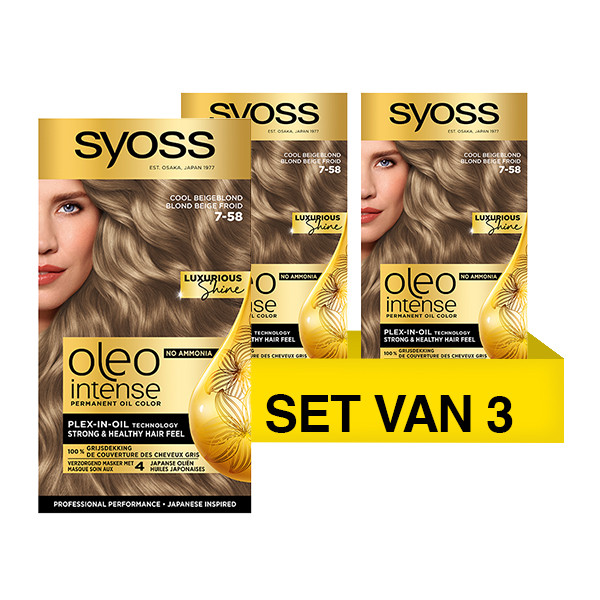 SYOSS Aanbieding: Syoss Oleo Intense 7-58 Cool Beige Blond (3 stuks)  SSY00173 - 1