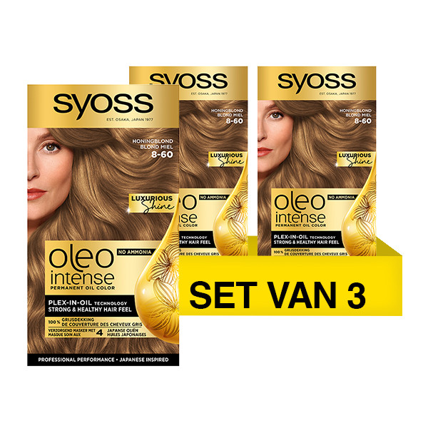 SYOSS Aanbieding: Syoss Oleo Intense 8-60 Honing Blond Haarverf (3 stuks)  SSY00175 - 1