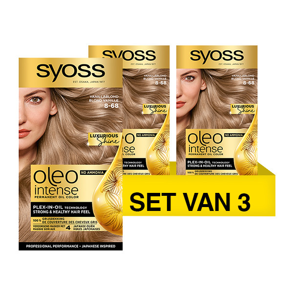 SYOSS Aanbieding: Syoss Oleo Intense 8-68 Pale Sand  Haarverf ( 3 stuks)  SSY00177 - 1