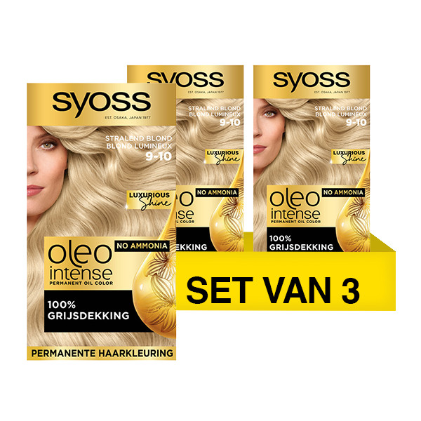 SYOSS Aanbieding: Syoss Oleo Intense 9-10 Bright Blond Haarverf (3 stuks)  SSY00157 - 1