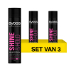 Aanbieding: Syoss Shine & Hold haarspray (3 flessen - 400 ml)