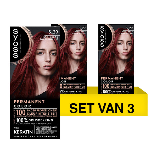 SYOSS aanbieding: Syoss Baseline Colors 5-29 Intense Rood Haarverf (3 stuks)  SSY00219 - 1