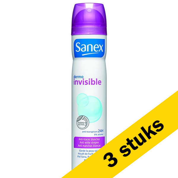 Sanex Aanbieding: 3x Sanex deodorant spray Dermo Invisible (200 ml)  SSA05064 - 1