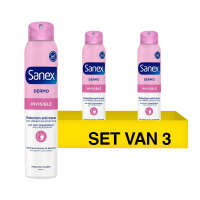 Sanex Aanbieding: 3x Sanex deodorant spray Dermo Invisible (200 ml)  SSA05064