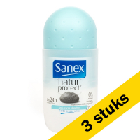 Sanex Aanbieding: 3x Sanex deoroller Natur Protect Anti White (50 ml)  SSA05060