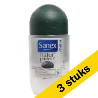Sanex Aanbieding: 3x Sanex deoroller Naturprotect for men (50 ml)  SSA05050