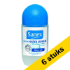 Aanbieding: 6x Sanex deoroller Dermo Extra Control (50 ml)