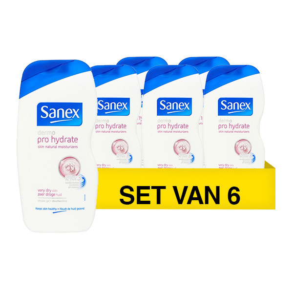 Sanex Aanbieding: 6x Sanex douchecreme Pro Hydrate (500 ml)  SSA06038 - 1