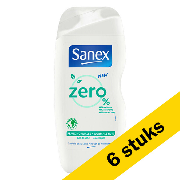 Sanex Aanbieding: 6x Sanex douchegel Zero% normale huid (250 ml)  SSA06039 - 1