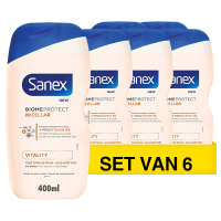 Sanex Aanbieding: Sanex Biomeprotect Micellar Vitality Douchegel (6 flessen - 400 ml)  SSA06080