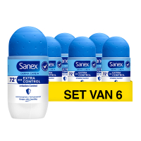 Aanbieding: Sanex Deodorant Roller Dermo Extra Control (6 stuks à 50 ml) SSA07162