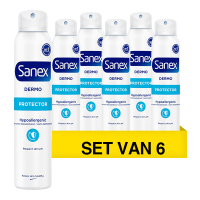 Sanex Aanbieding: Sanex Dermo Protector Hypoallergenic Deodorant spray (6 deodorants - 150 ml)  SSA06070