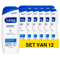 Sanex Aanbieding: Sanex Expert Skin Health Protector Douchegel  (12 flessen - 600 ml)  SSA06086