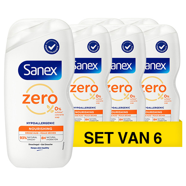 Sanex Aanbieding: Sanex Zero% Nourishing Douchegel (6 flessen - 400 ml)  SSA06084 - 1