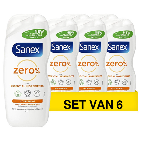 Sanex Aanbieding: Sanex Zero% Nourishing Droge Huid Douchegel (6 flessen - 500 ml)  SSA06074 - 1