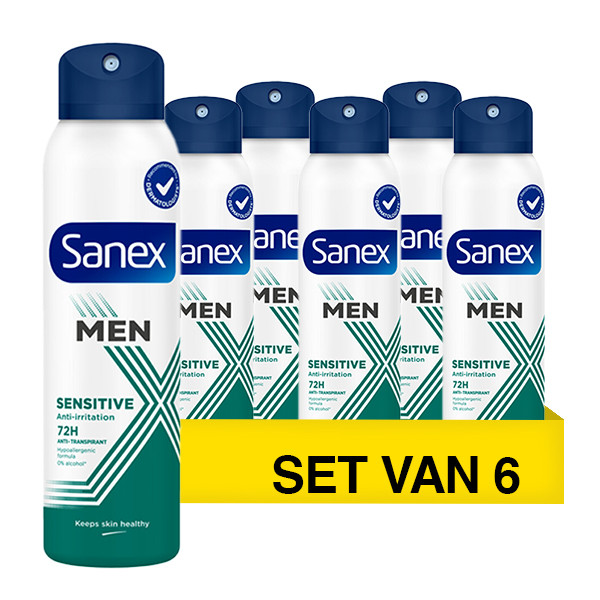 sane Sanex Men Sensitive Deodorant Spray (150 ml) Sanex 123schoon.nl